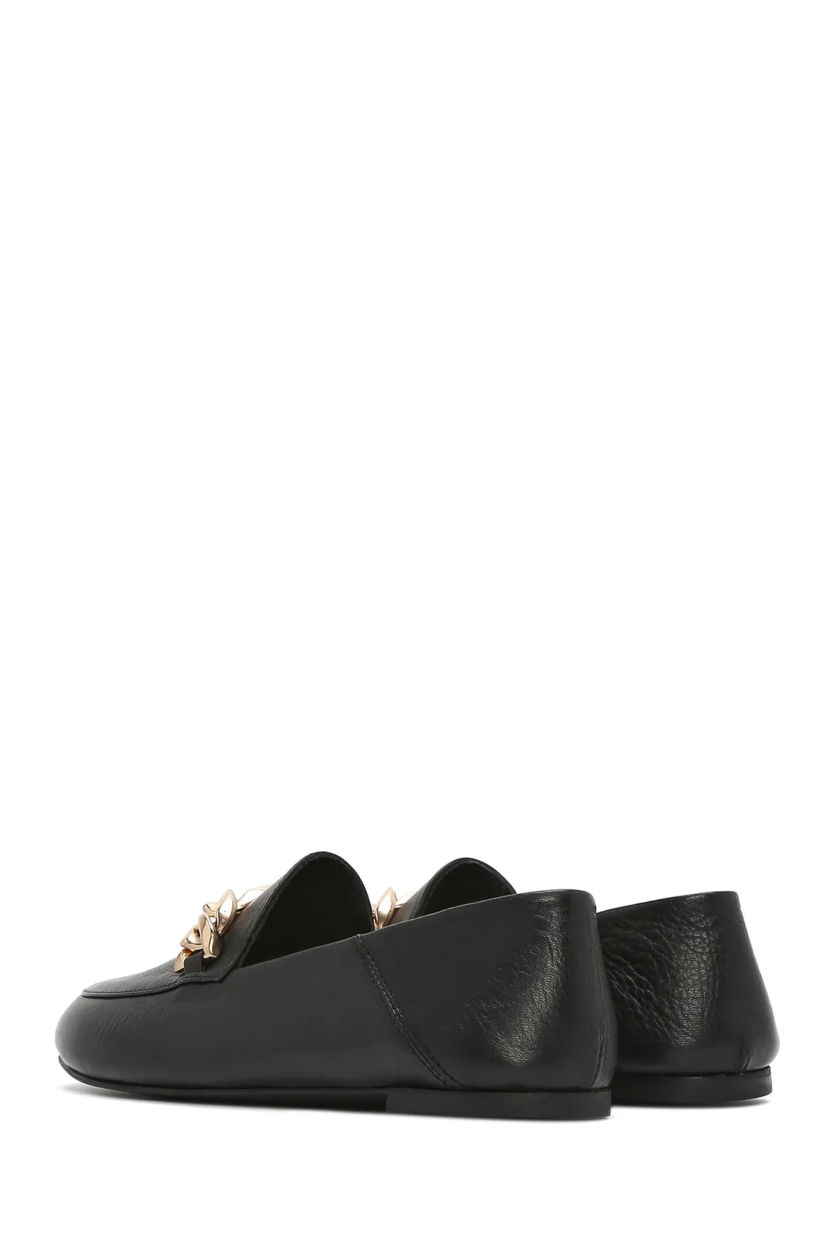 Kadın Siyah Deri Maskülen Loafer