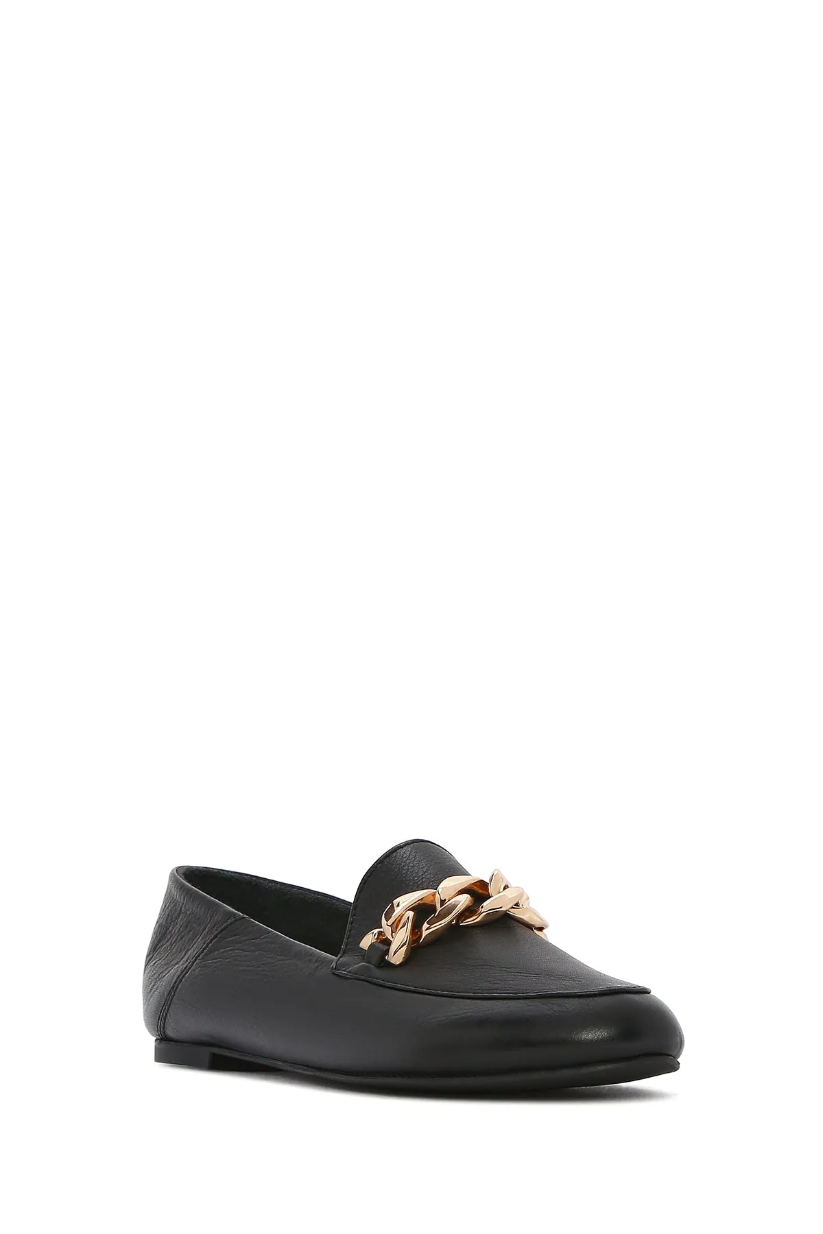 Kadın Siyah Deri Maskülen Loafer