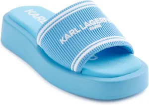 Karl Lagerfeld Paris Women's Cushioned Insole Everyday Ohare-Platform Slide Sandal, Azure, 8.5