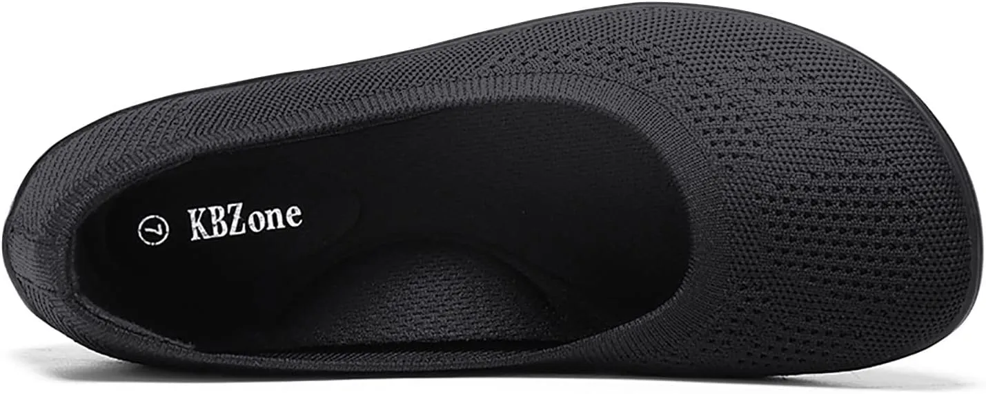 KBZone Women's Flats Slip on Ballet Flats Wide Toe Box Comfortable Walking Shoes