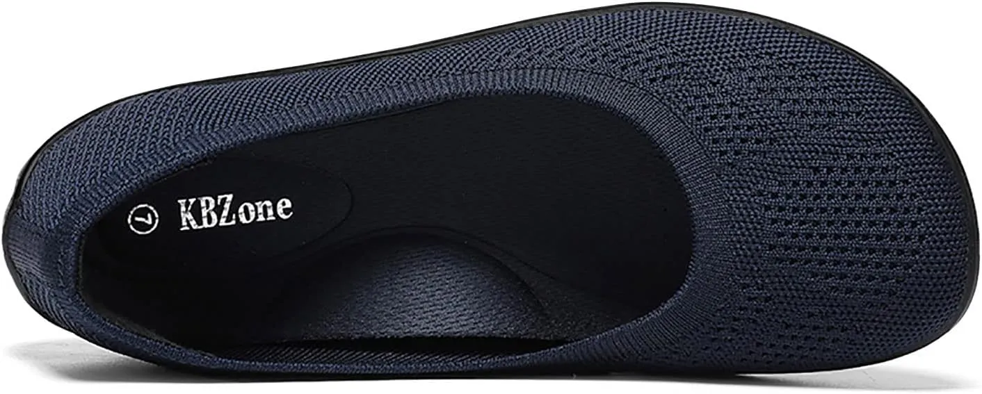 KBZone Women's Flats Slip on Ballet Flats Wide Toe Box Comfortable Walking Shoes