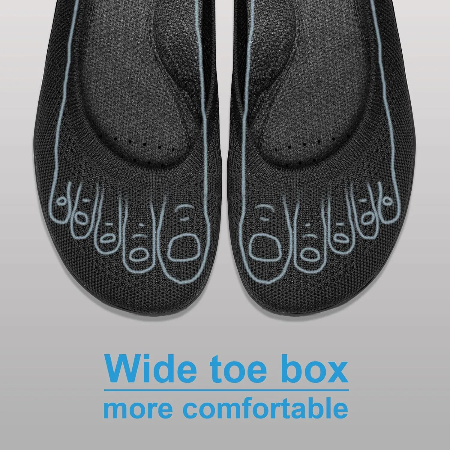 KBZone Women's Flats Slip on Ballet Flats Wide Toe Box Comfortable Walking Shoes
