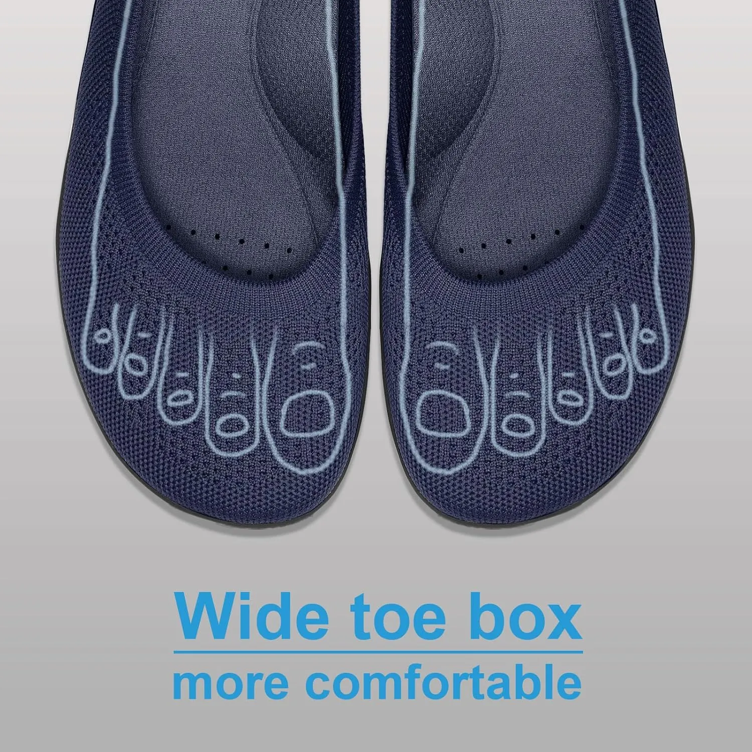 KBZone Women's Flats Slip on Ballet Flats Wide Toe Box Comfortable Walking Shoes