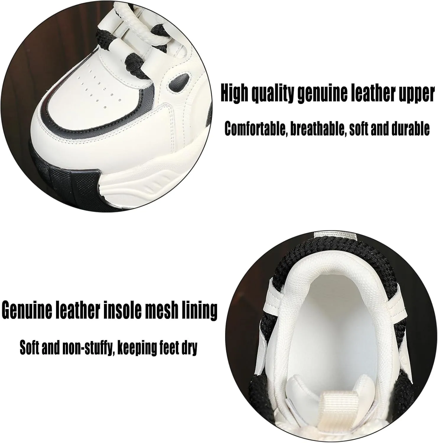 KCTRFSJ Women's Lace-up Chunky Platform Casual Sneakers,Fashion Round Toe Low Top Breathable Dad Shoes,Comfortable Non-Slip Height Increase Sport Shoes