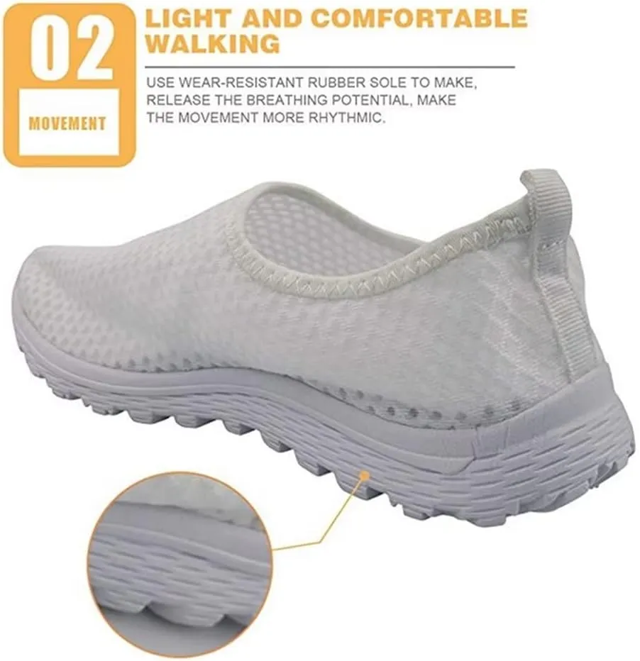 KEIAHUAN Trail Running Shoes Women Lightweight Fashion Casual Mesh Sneakers Flats