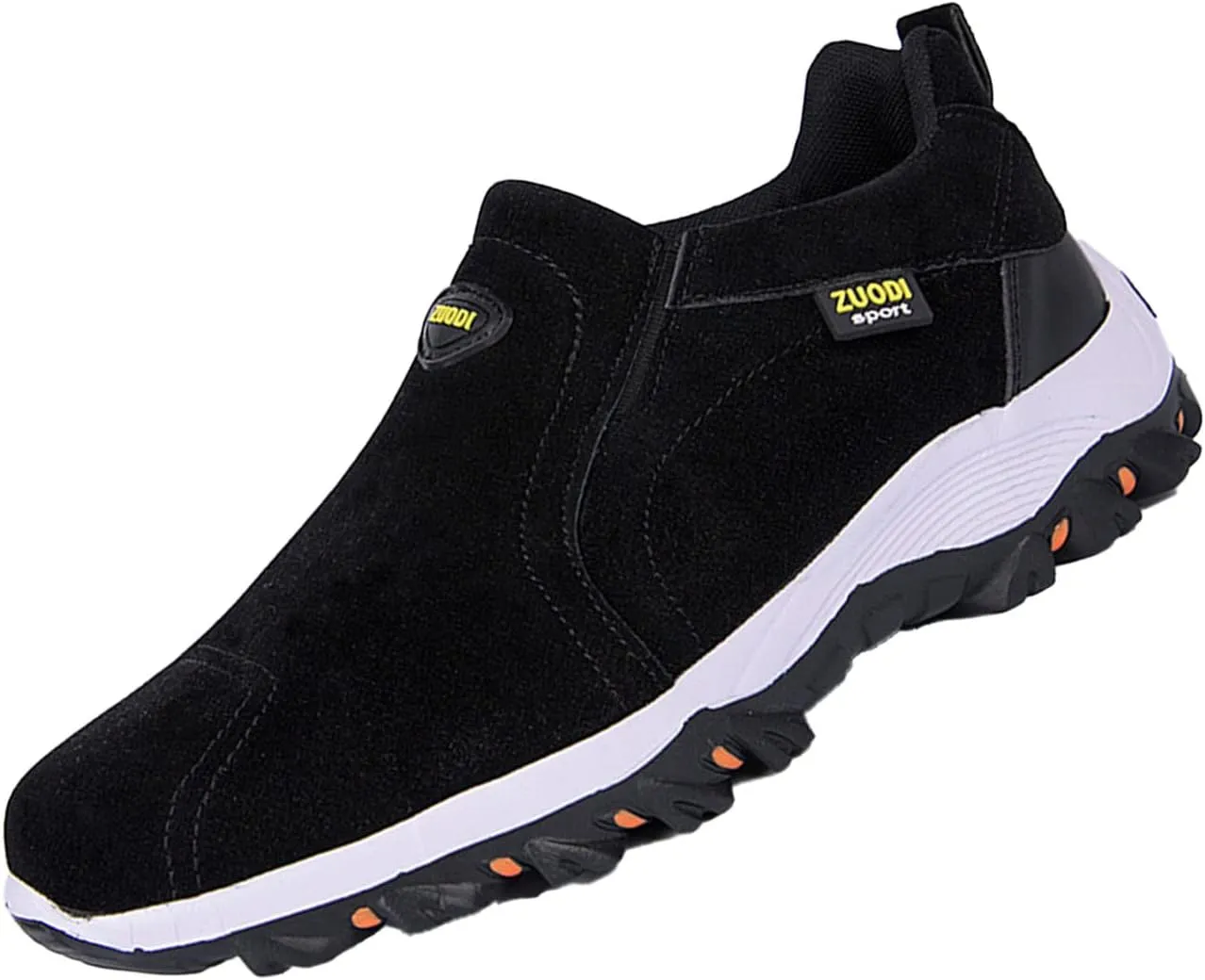Keilinia Men's Suede Waterproof Hiking Shoes,Outdoors Lightweight Comfy Arch Support Low-top Non-Slip Trekking Slip on Sneakers
