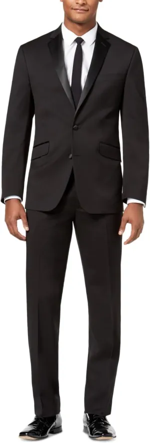 Kenneth Cole REACTION Men's Performance Fabric Tuxedo, Formal Suit for Black Tie