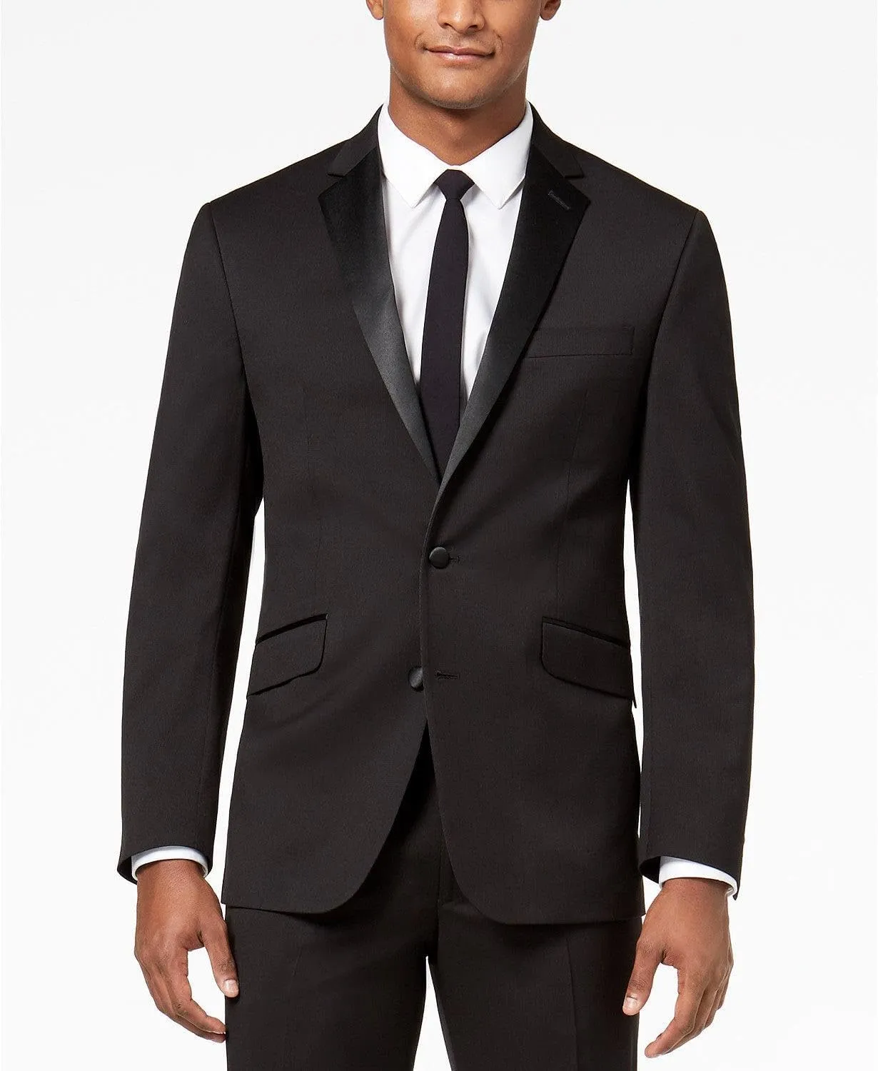 Kenneth Cole REACTION Men's Performance Fabric Tuxedo, Formal Suit for Black Tie