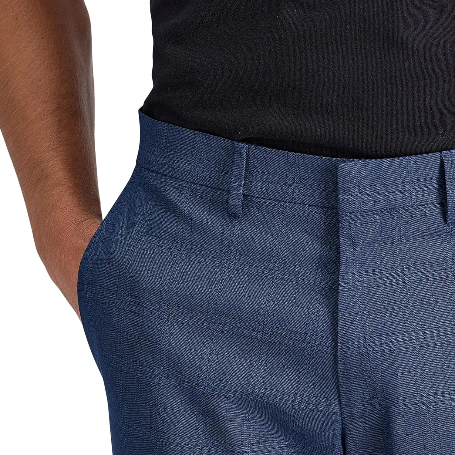 Kenneth Cole REACTION Men's Premium Flex Slim Fit Plaid Fabric Dress Pant