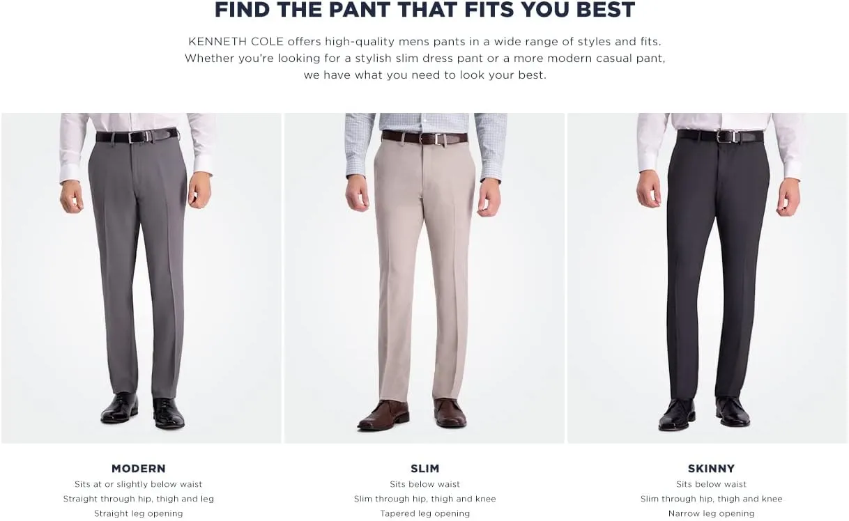 Kenneth Cole REACTION Men's Stretch Weave Slim Fit Dress Pant