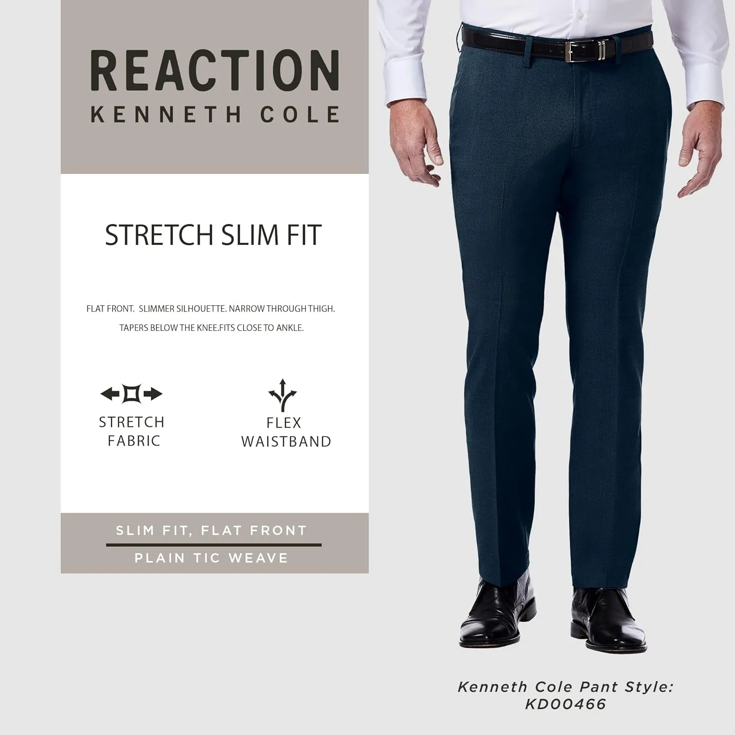 Kenneth Cole REACTION Men's Stretch Weave Slim Fit Dress Pant