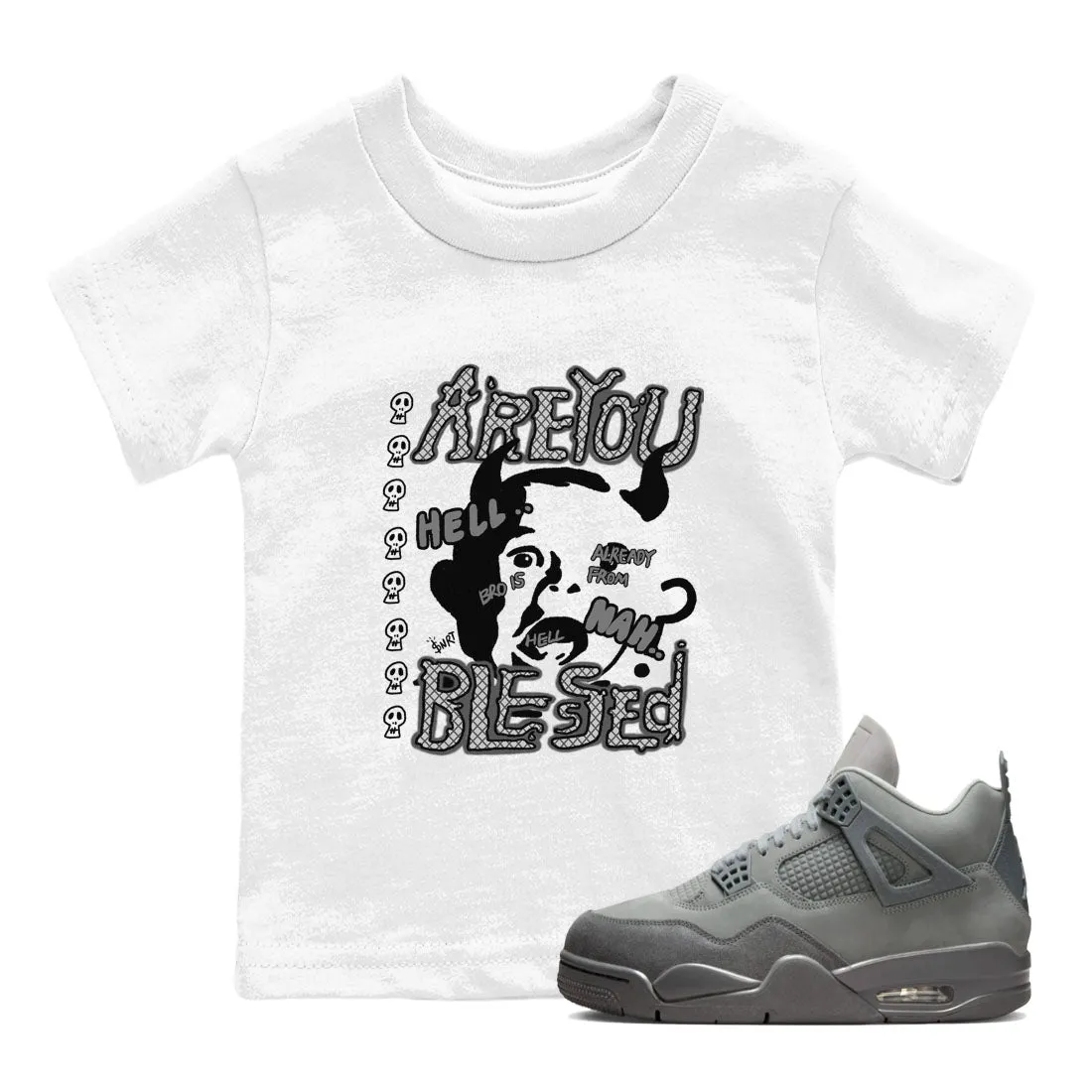 Kids 4 Jordan Wet Air Superior-grade Blessed Are - SNRT You Sneaker Tees 5G-enabled Cement
