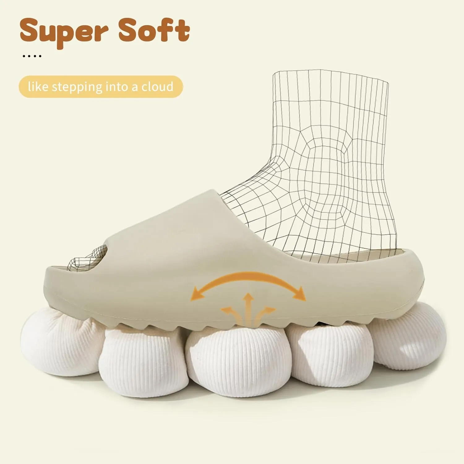 Kids Cloud Slides Slippers For Girls Boys,Pillow House Slippers Non-Slip Super Soft Quick Drying Shower Cushioned Slides Bathroom Thick Sole Sandals Indoor Outdoor Slippers