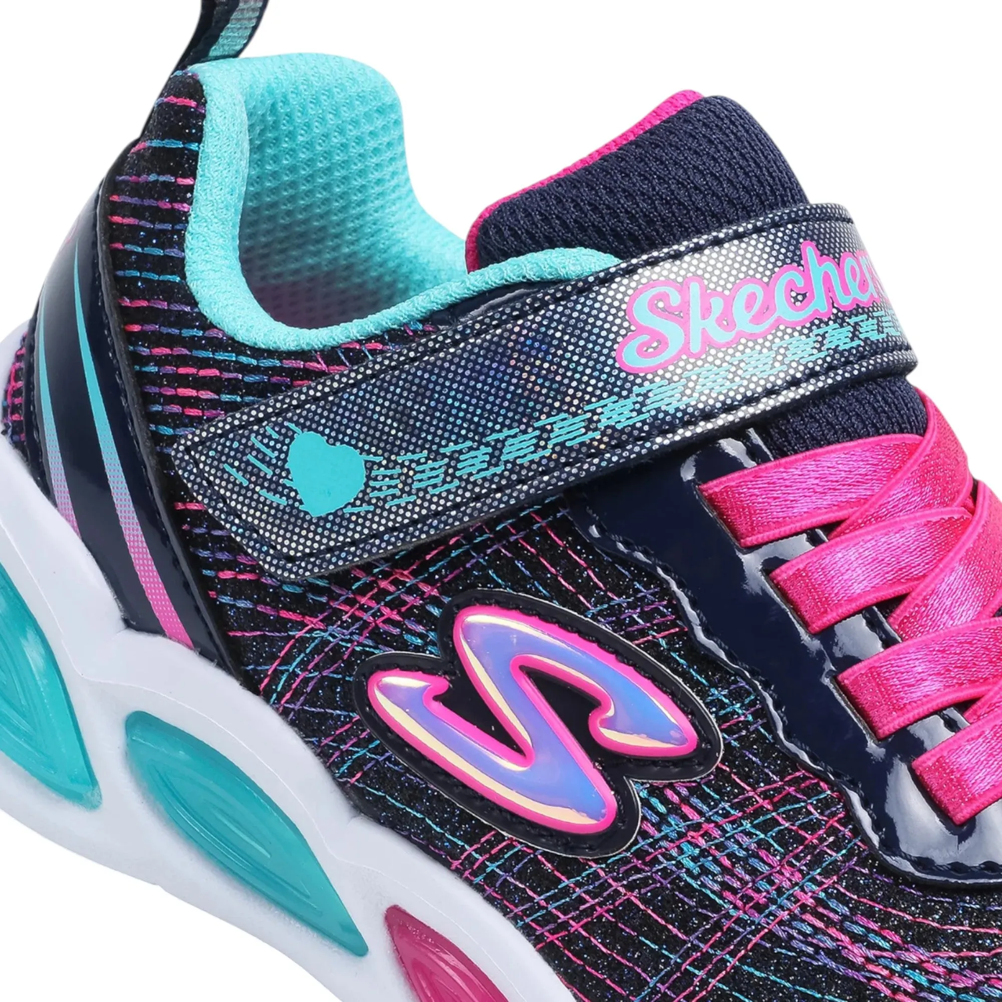Kids Girls Skechers Shimmer Beams - Sparkle Glitz Shoes Navy/Multi