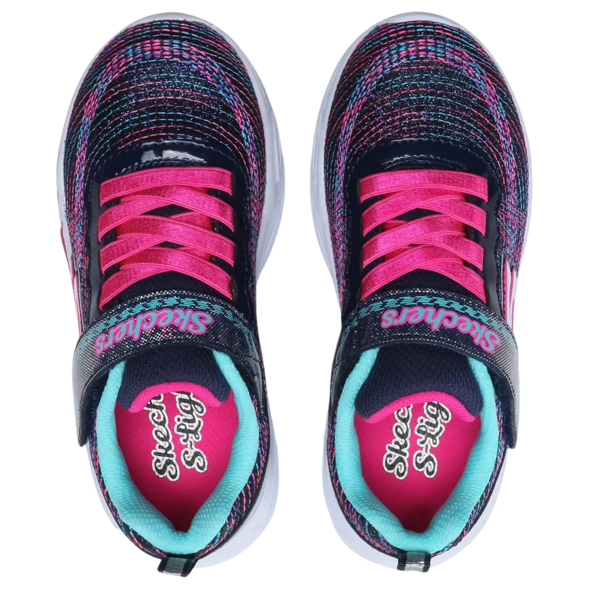 Kids Girls Skechers Shimmer Beams - Sparkle Glitz Shoes Navy/Multi