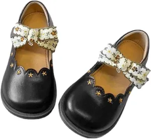 Kids Sandals Little Girl's Adorable Slip On Ballet Shoes Comfy Buttery Textured Flower Wedding Party Shoes