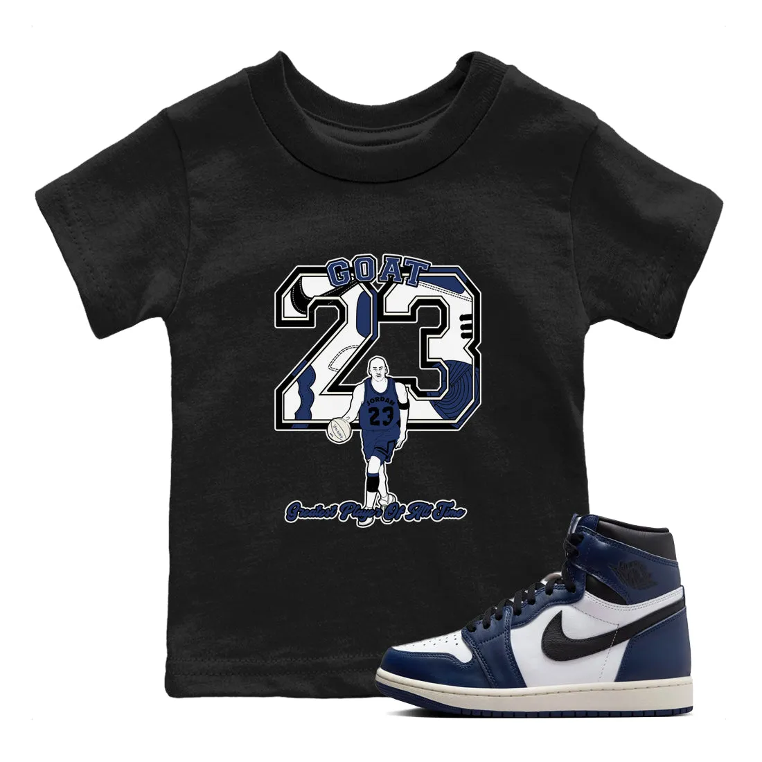 Kids Sneaker Player Tees Midnight Air Wireless-enabled Jordan 1 - SNRT Navy Goat Reliable delivery