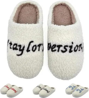 Kids Taylor Slippers for Boys Girls, 1989 Blue Version, Comfy Plush Warm Slip-on House Slippers for Big Little Kids, Cute Fuzzy Indoor