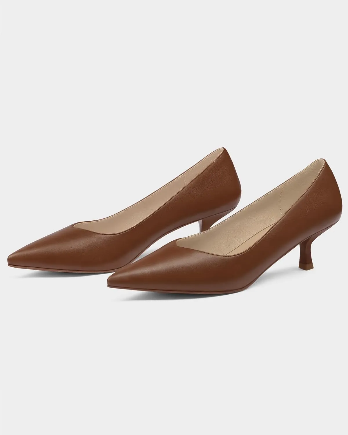 Kitten Heels for Women Pumps Pointed Closed Toe Heels 2 in Low Heel Comfy Formal Work Pumps