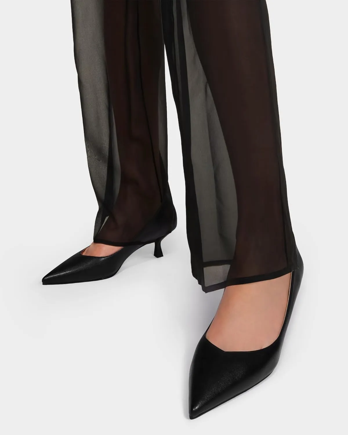 Kitten Heels for Women Pumps Pointed Closed Toe Heels 2 in Low Heel Comfy Formal Work Pumps