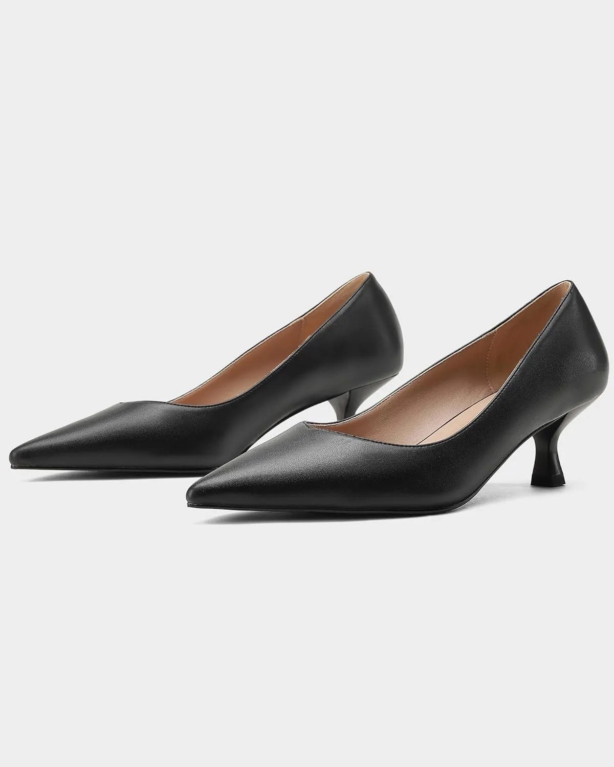 Kitten Heels for Women Pumps Pointed Closed Toe Heels 2 in Low Heel Comfy Formal Work Pumps