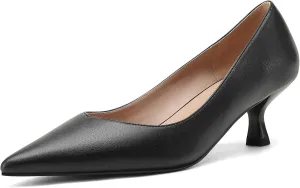 Kitten Heels for Women Pumps Pointed Closed Toe Heels 2 in Low Heel Comfy Formal Work Pumps