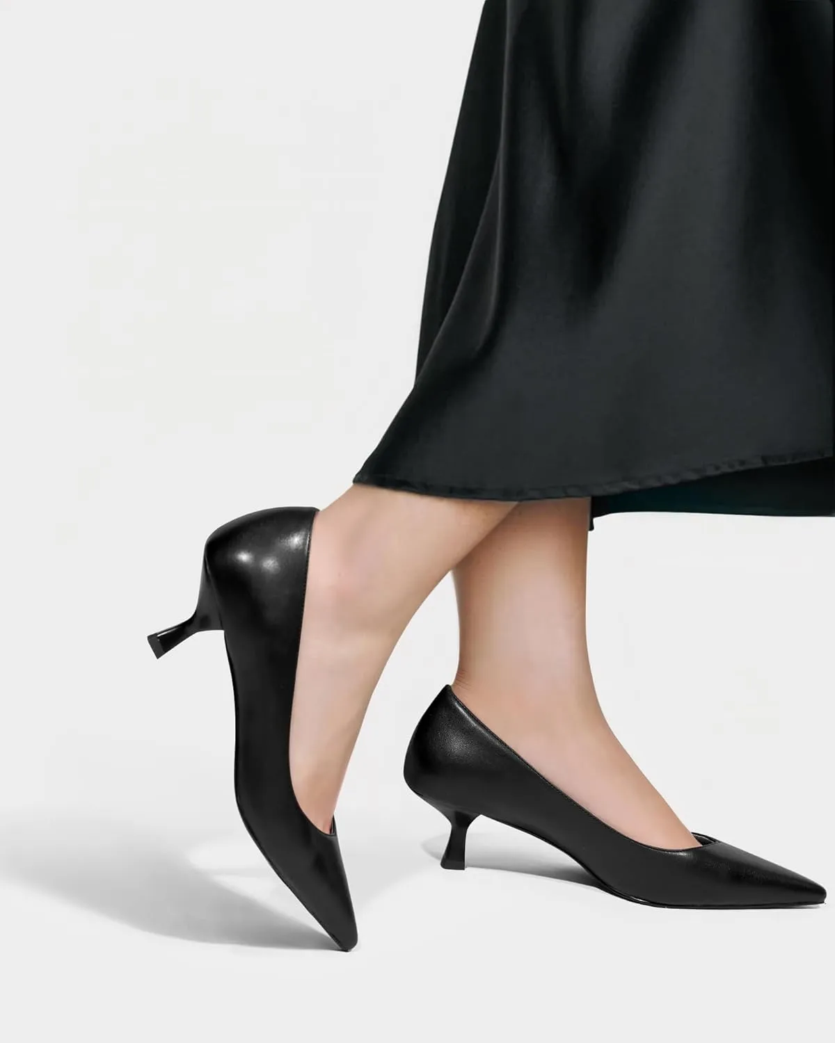 Kitten Heels for Women Pumps Pointed Closed Toe Heels 2 in Low Heel Comfy Formal Work Pumps