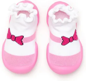 Komuello Toddler Girl Shoes, Premium Materials, Breathable, Washable, Non-Slip, Stay-On, Cotton Socks with Air Pocket Cushion for Indoor and Outdoor - BPA Free Toddler Shoes for Girls