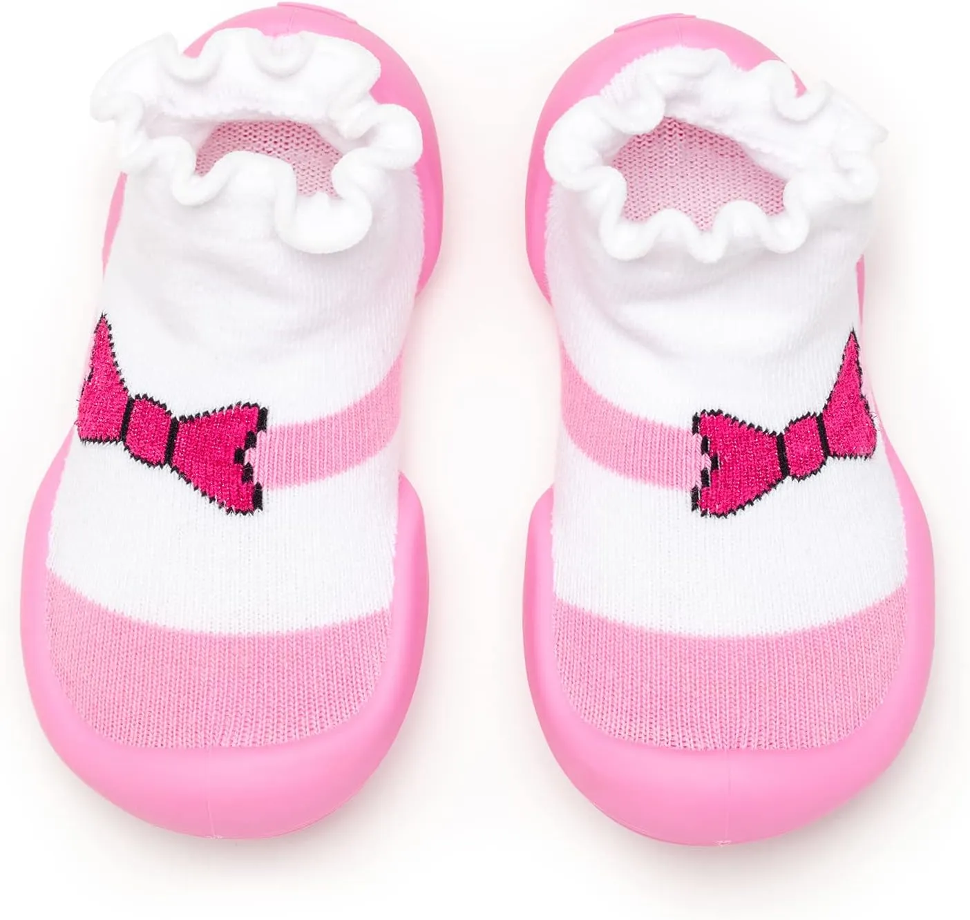 Komuello Toddler Girl Shoes, Premium Materials, Breathable, Washable, Non-Slip, Stay-On, Cotton Socks with Air Pocket Cushion for Indoor and Outdoor - BPA Free Toddler Shoes for Girls