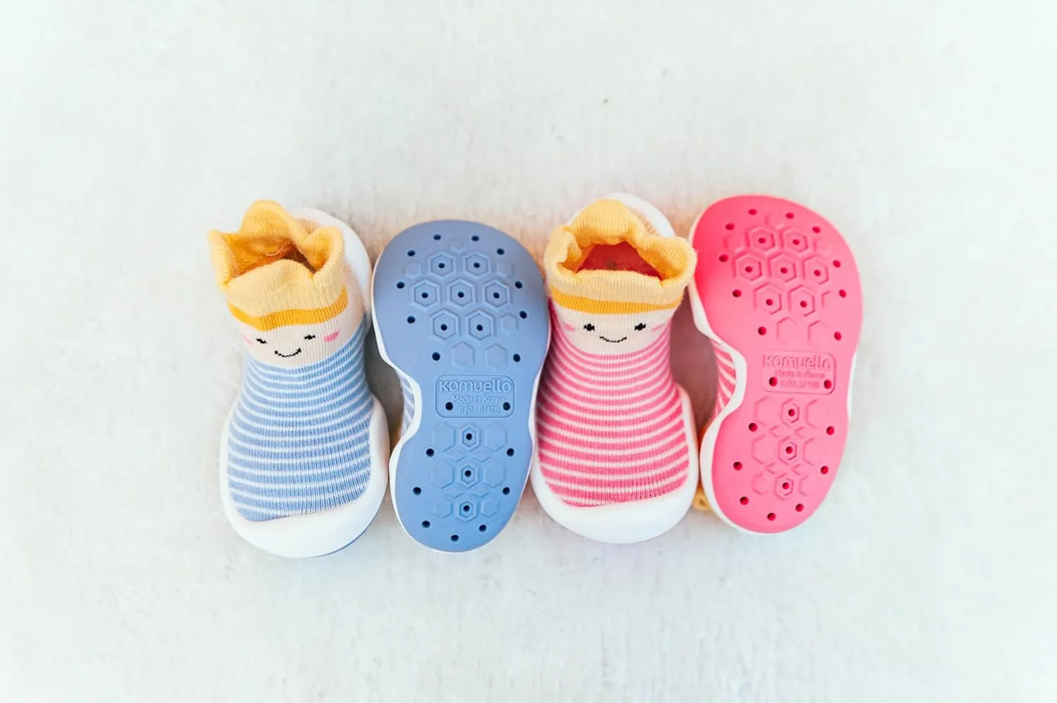 Komuello Toddler Girl Shoes, Premium Materials, Breathable, Washable, Non-Slip, Stay-On, Cotton Socks with Air Pocket Cushion for Indoor and Outdoor - BPA Free Toddler Shoes for Girls