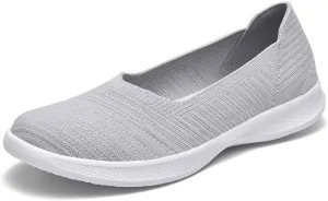 konhill Women's Slip on Loafers - Comfy Walking Tennis Low-Top Ballet Flat Nurse Shoes Casual Sneakers