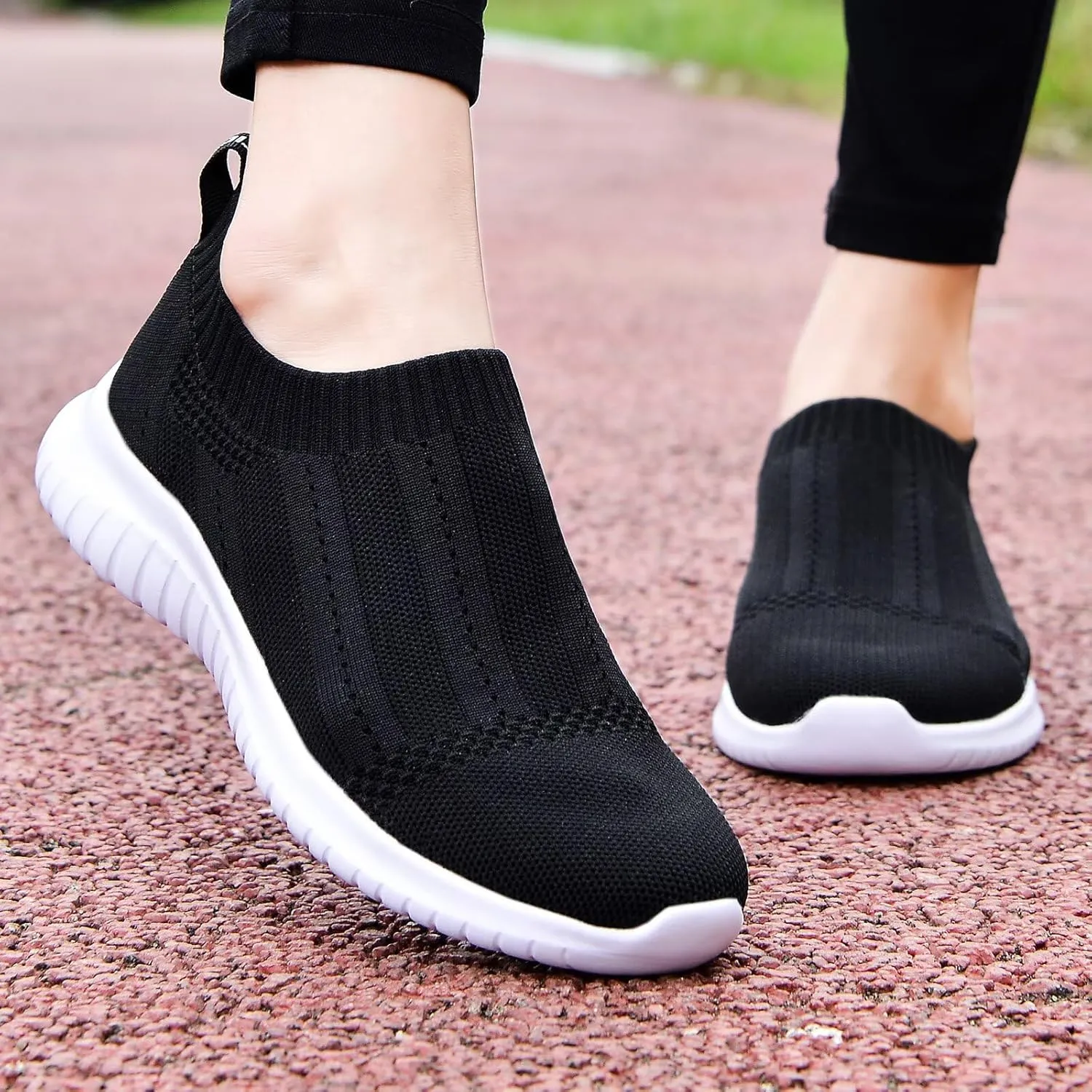 konhill Women's Slip On Sneakers Non Slip Walking Shoes Breathable Mesh Work Casual Lightweight Tennis Workout Shoes