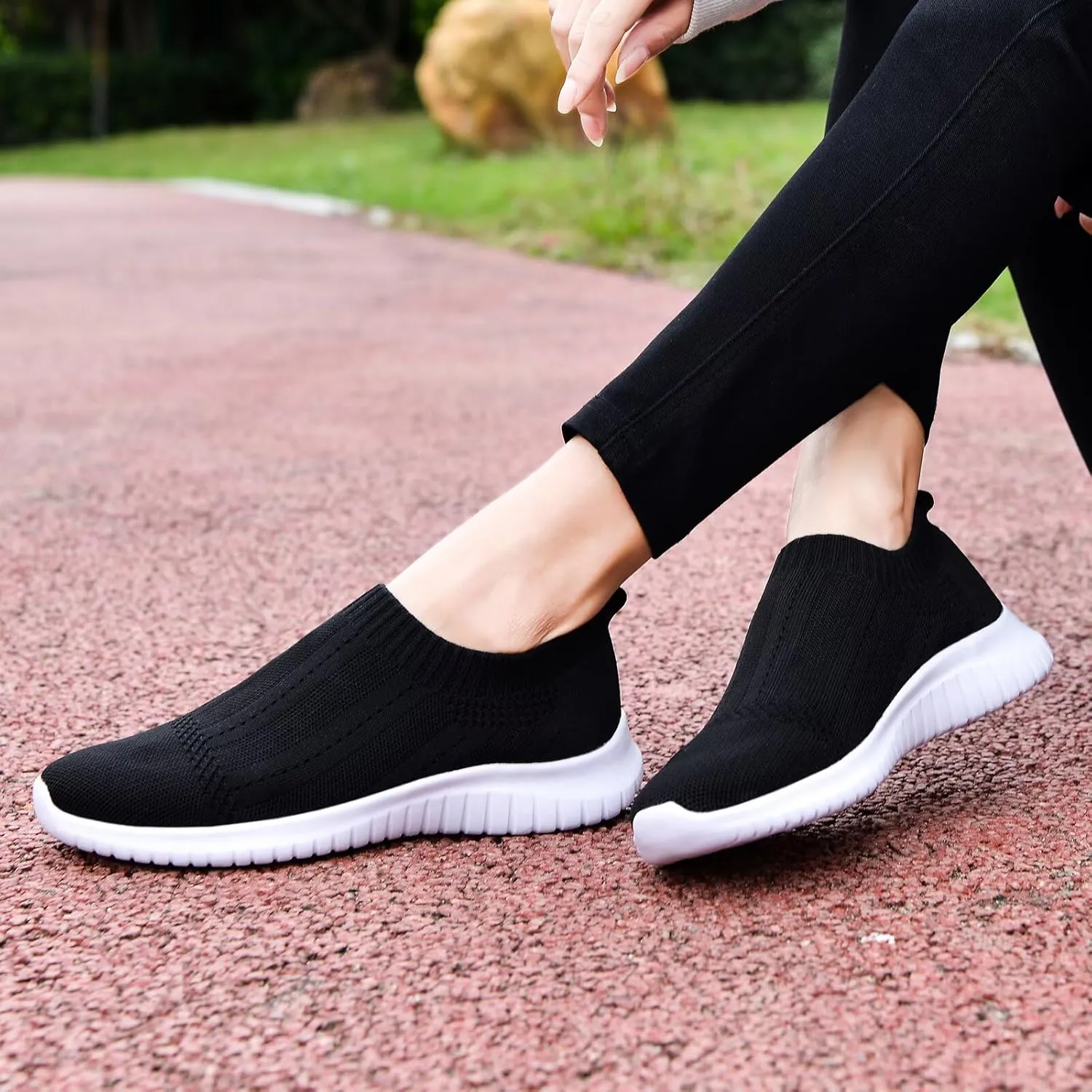 konhill Women's Slip On Sneakers Non Slip Walking Shoes Breathable Mesh Work Casual Lightweight Tennis Workout Shoes