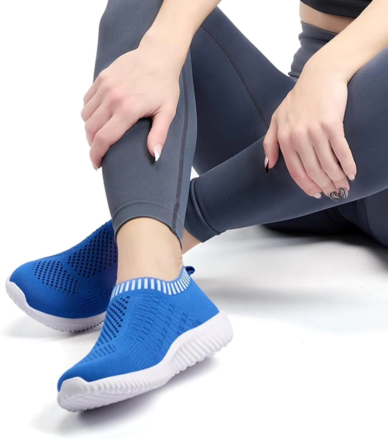 konhill Women's Slip On Walking Shoes Breathable Mesh Sneakers Work Casual Tennis Shoes
