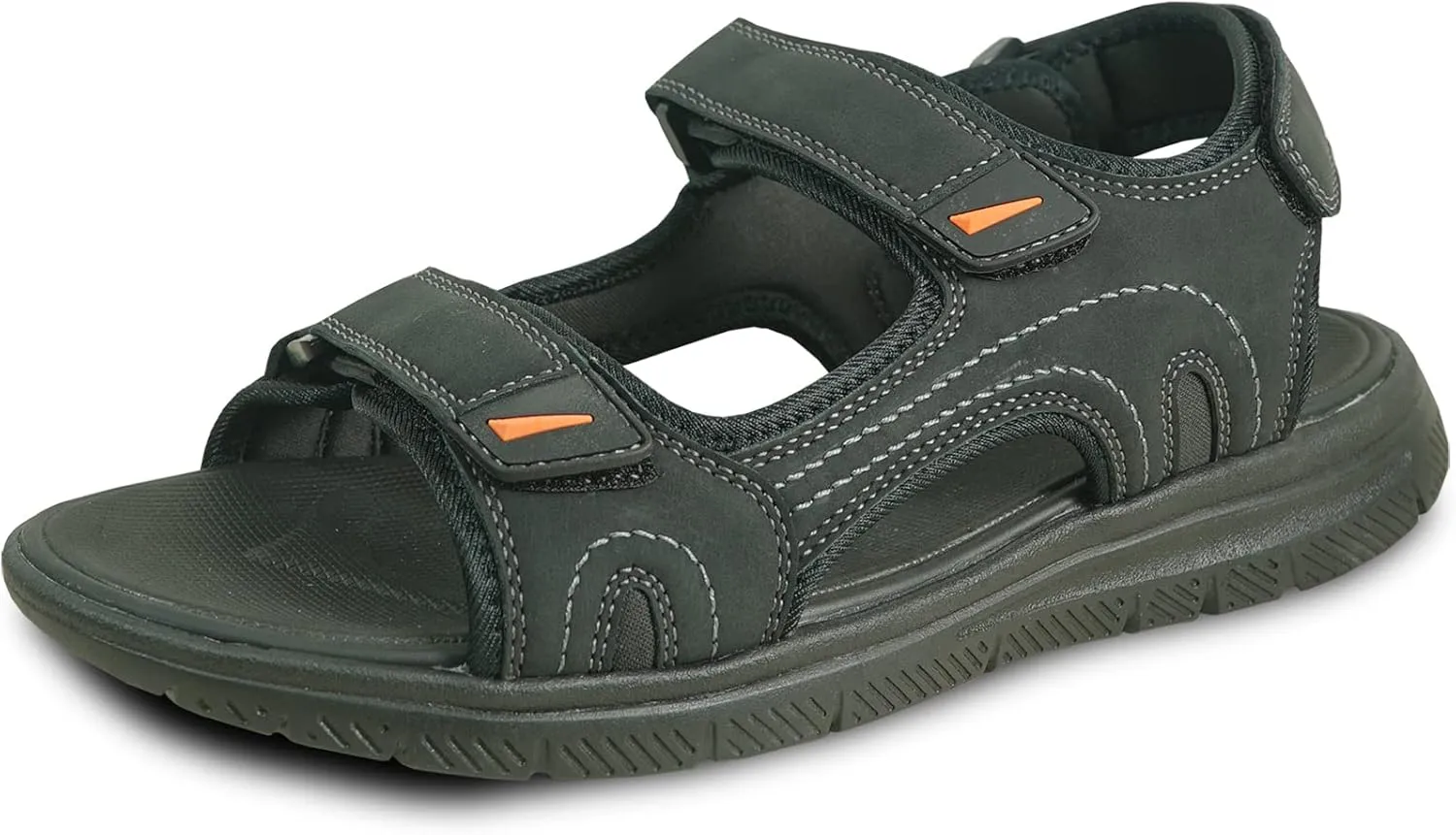KOZI Men Classic Casual Sandal River Sandal SPORTSMAN Open Toe Adjustable Hook-and-Loop Strap Black Coffee Navy