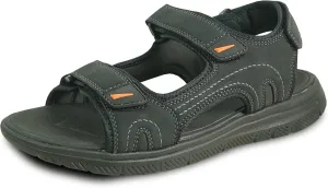 KOZI Men Classic Casual Sandal River Sandal SPORTSMAN Open Toe Adjustable Hook-and-Loop Strap Black Coffee Navy