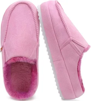 KuaiLu Womens Clog Slippers Cozy Warm Plush Lined With Suede Faux Fur House ladies Bedroom Slippers Comfortable Memory Foam Slip-on Womans Home Shoes Indoor Outdoor Thick Hard Sole