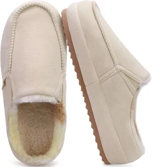 KuaiLu Womens Clog Slippers Cozy Warm Plush Lined With Suede Faux Fur House ladies Bedroom Slippers Comfortable Memory Foam Slip-on Womans Home Shoes Indoor Outdoor Thick Hard Sole