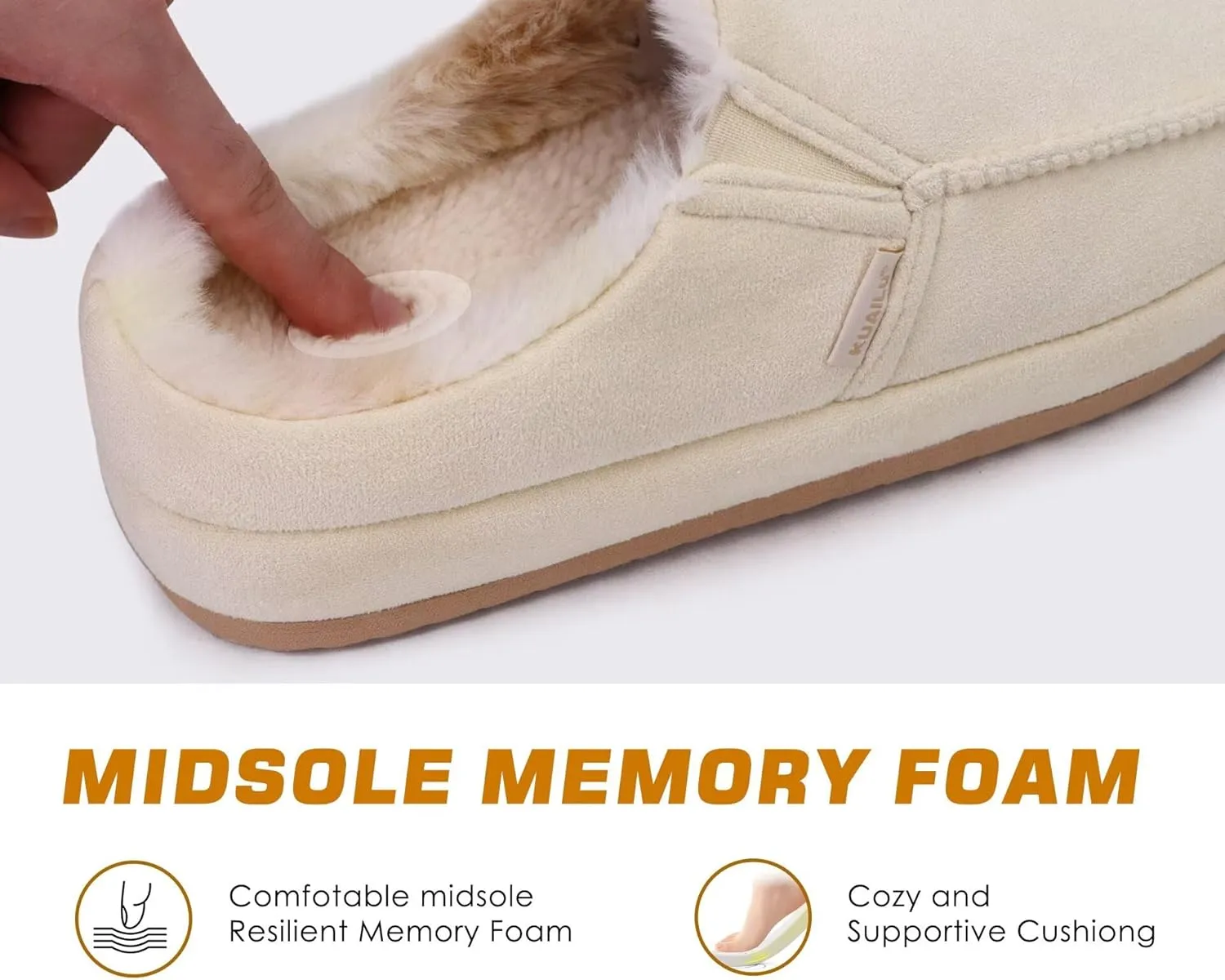 KuaiLu Womens Clog Slippers Cozy Warm Plush Lined With Suede Faux Fur House ladies Bedroom Slippers Comfortable Memory Foam Slip-on Womans Home Shoes Indoor Outdoor Thick Hard Sole