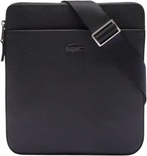 Lacoste Men's Chantaco Matte Piqué Leather Flat Zip Bag