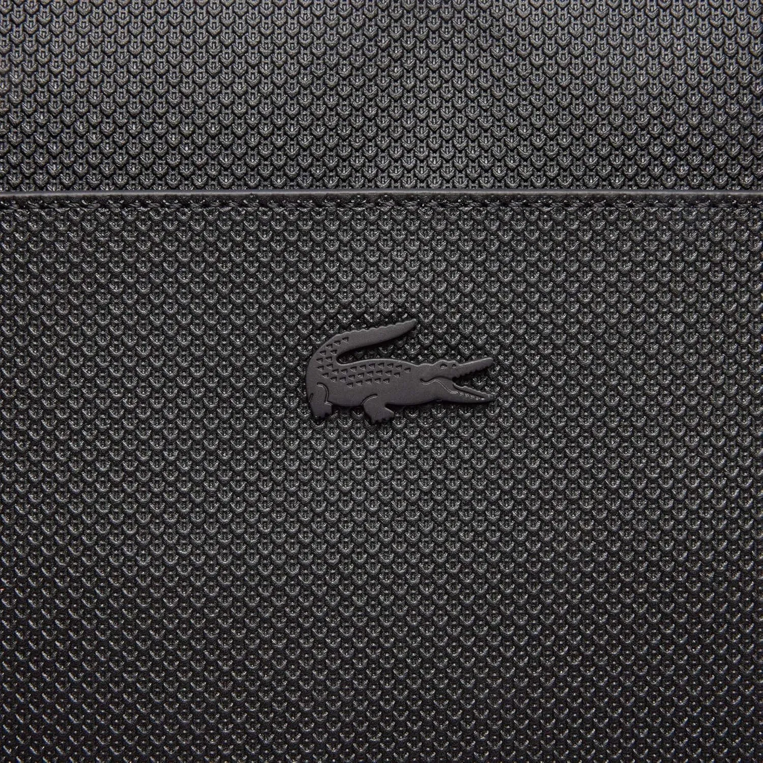 Lacoste Men's Chantaco Matte Piqué Leather Flat Zip Bag