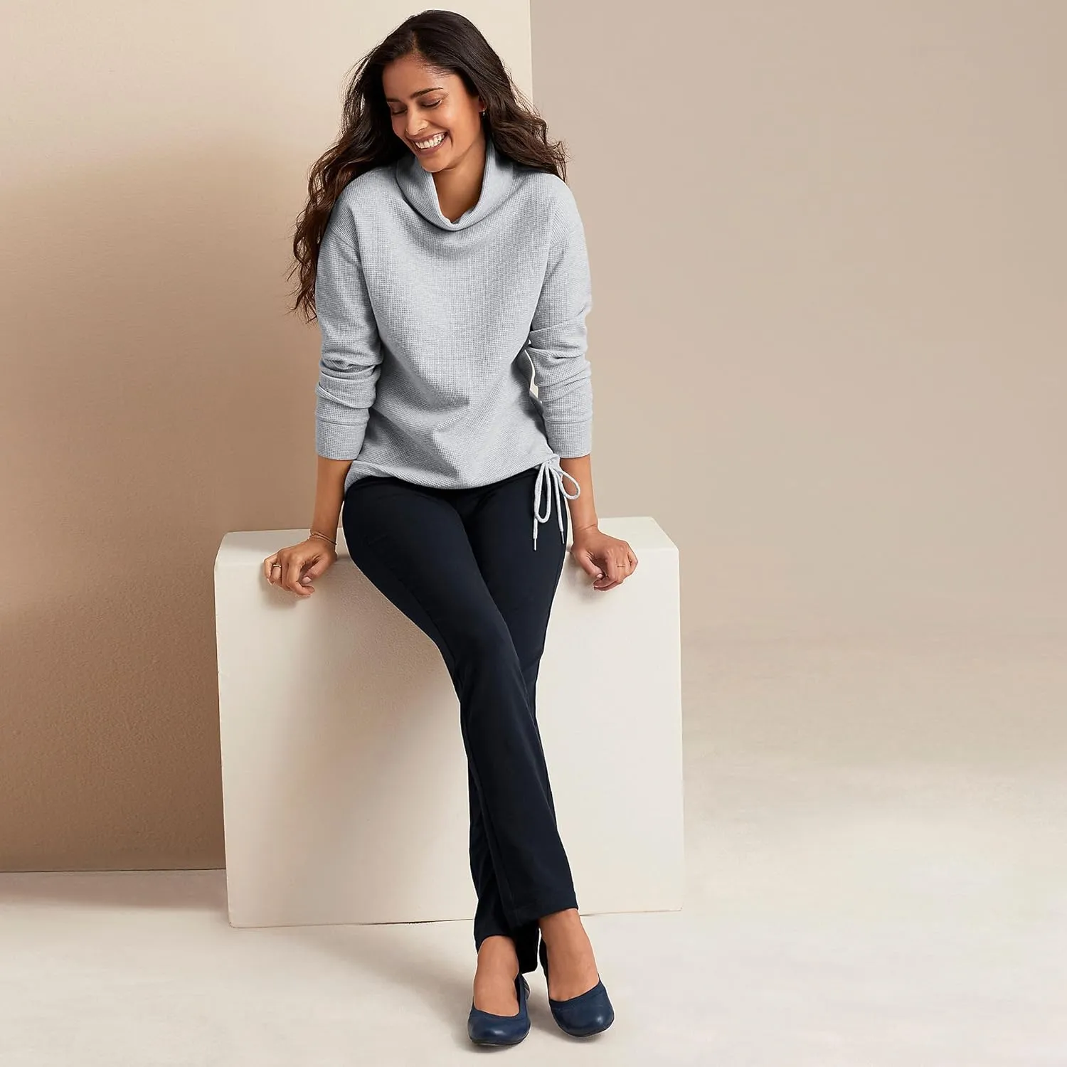 Lands' End Women's Starfish Mid Rise Slim Leg Pants