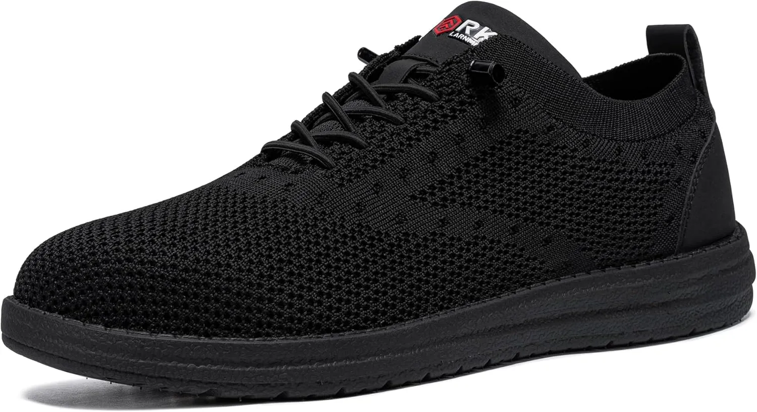 LARNMERN Steel Toe Shoes Men Work Sneaker Puncture Proof Safety Toe Tennis Laces Up Industrial Shoes Light and Comfy(9 Men, Black)