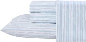 Laura Ashley - Queen Sheets, Soft Sateen Cotton Bedding Set - Sleek, Smooth, & Breathable Home Decor (Fern Blue, Queen)