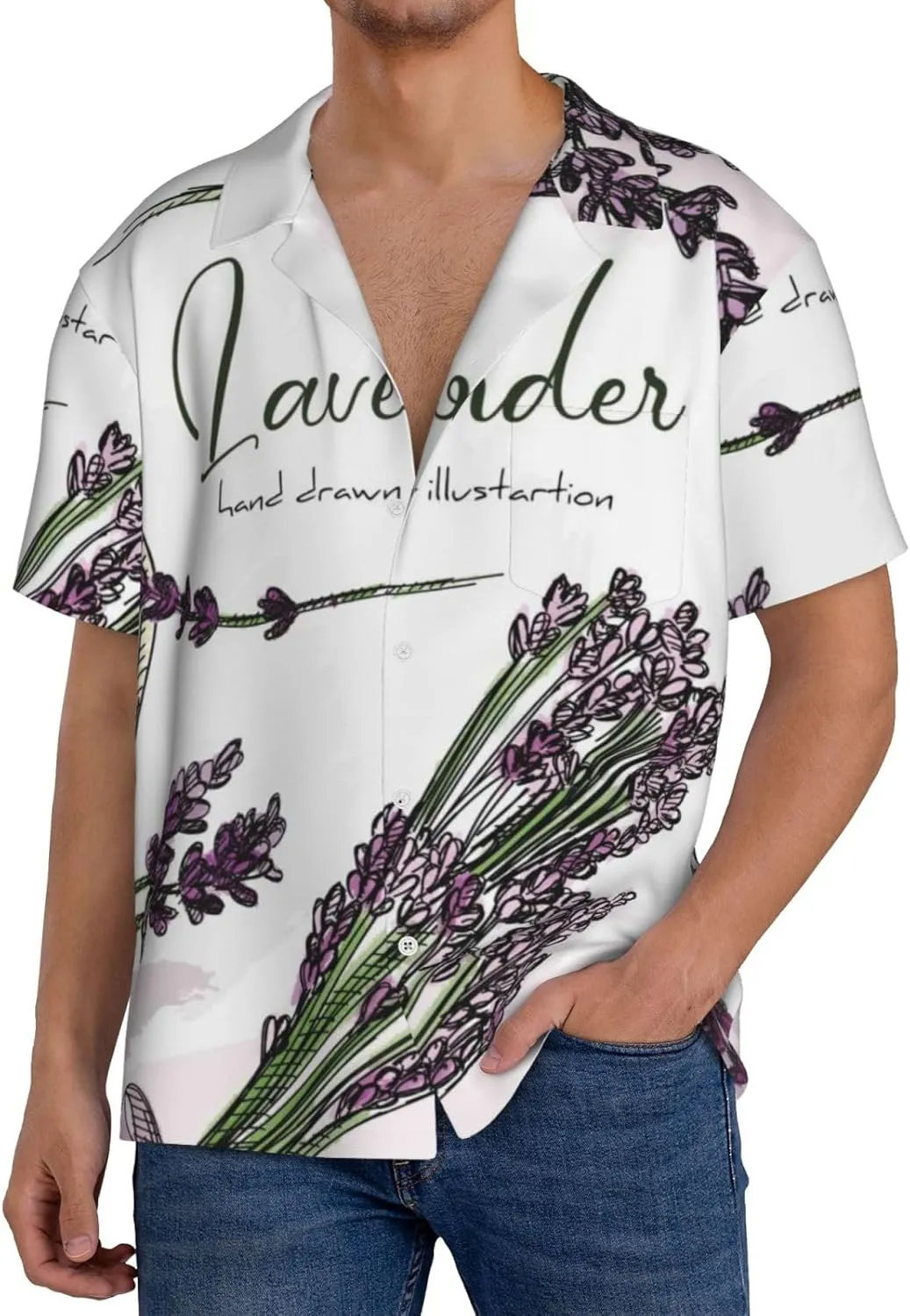 Lavender Herbs and Plants for Wrinkle Moisture-Wicking Eco Fabric Modern Slim Fit for Casual Office
