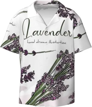 Lavender Herbs and Plants for Wrinkle Moisture-Wicking Eco Fabric Modern Slim Fit for Casual Office