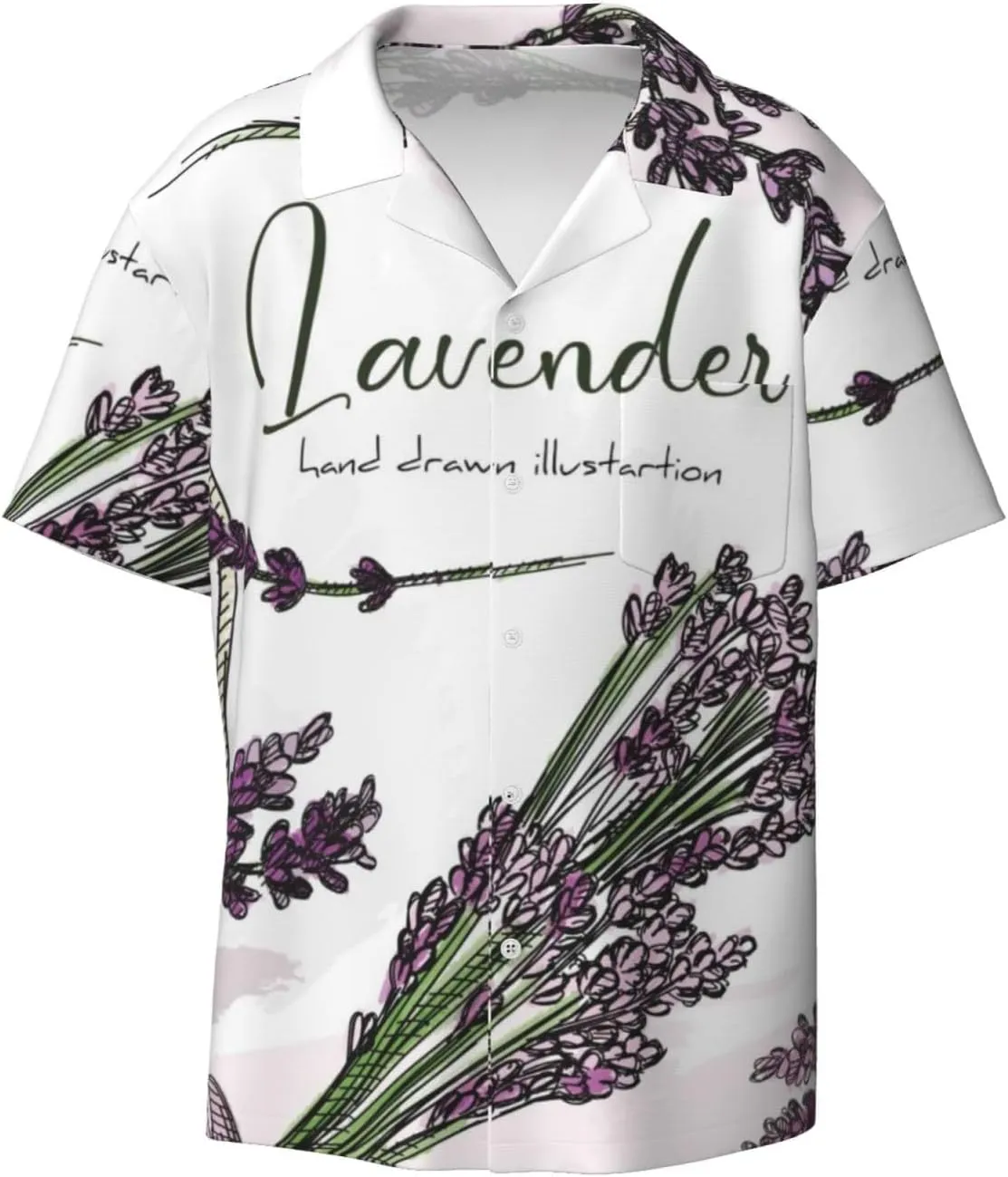 Lavender Herbs and Plants for Wrinkle Moisture-Wicking Eco Fabric Modern Slim Fit for Casual Office