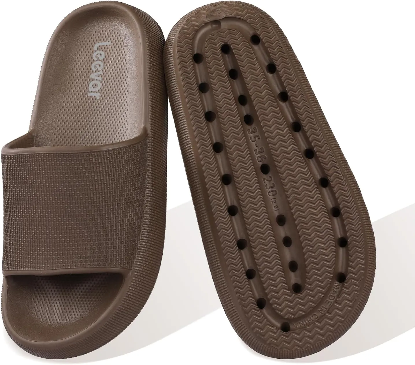Leevar Cloud Slides for Women and Men - Soft, Comfy, Relax Cloud Slippers, Thick Sole, Non-slip Slides for Men, Easy to Clean, Shower, Swimming, Beach, Indoor and Outdoor Slides for Men