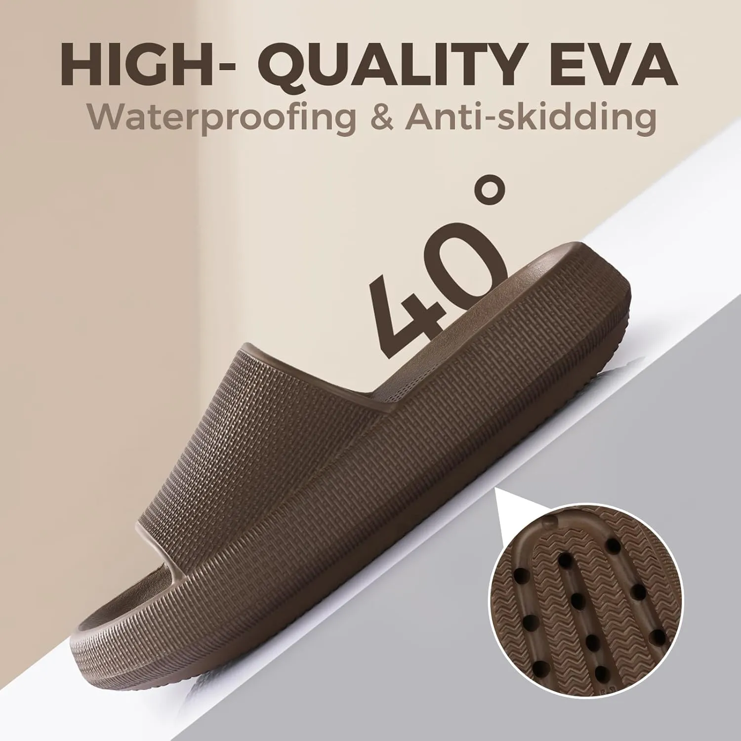 Leevar Cloud Slides for Women and Men - Soft, Comfy, Relax Cloud Slippers, Thick Sole, Non-slip Slides for Men, Easy to Clean, Shower, Swimming, Beach, Indoor and Outdoor Slides for Men
