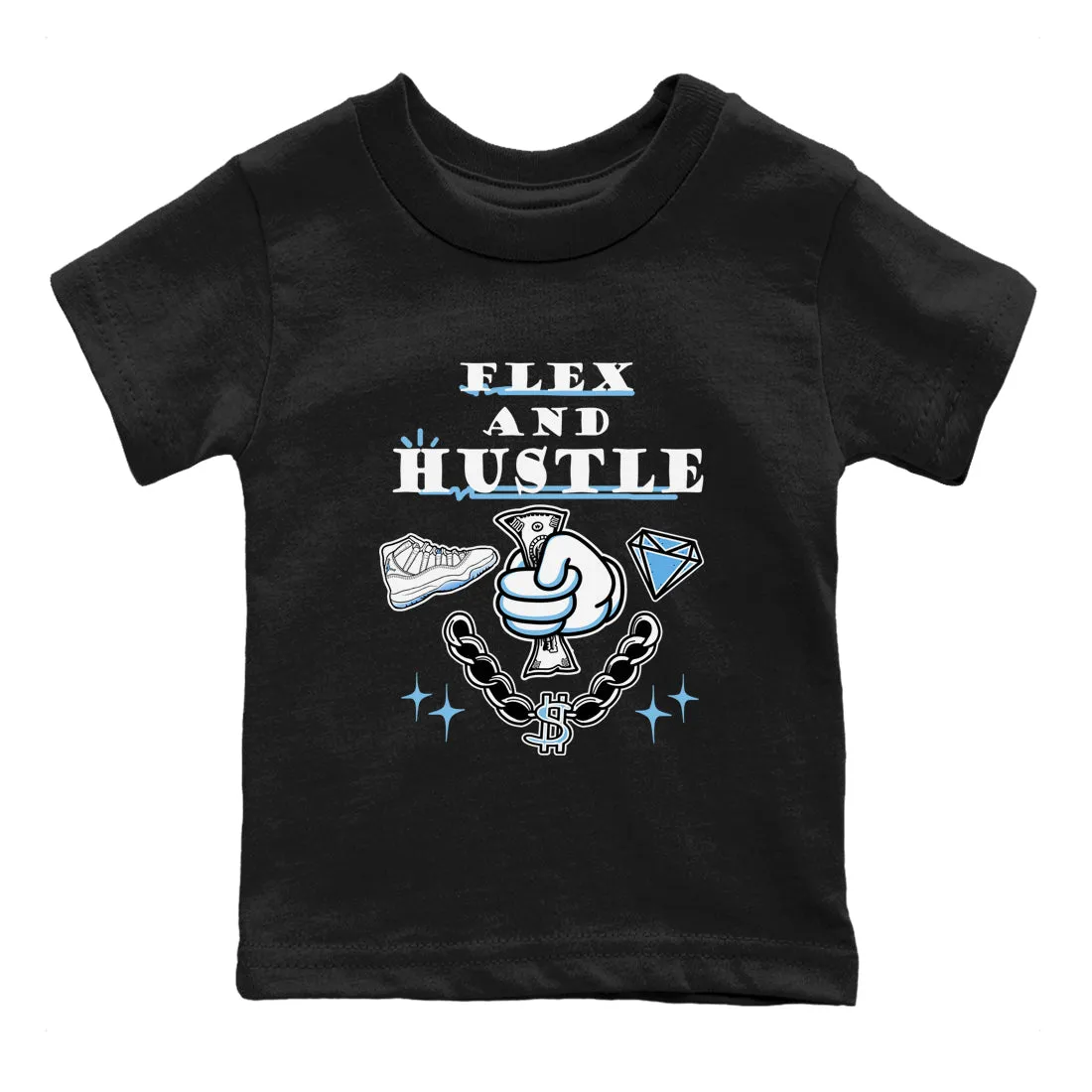 Limited edition 11 Hustle Blue Air Kids - Flex Tees Legend Express international shipping Jordan Sneaker And SNRT